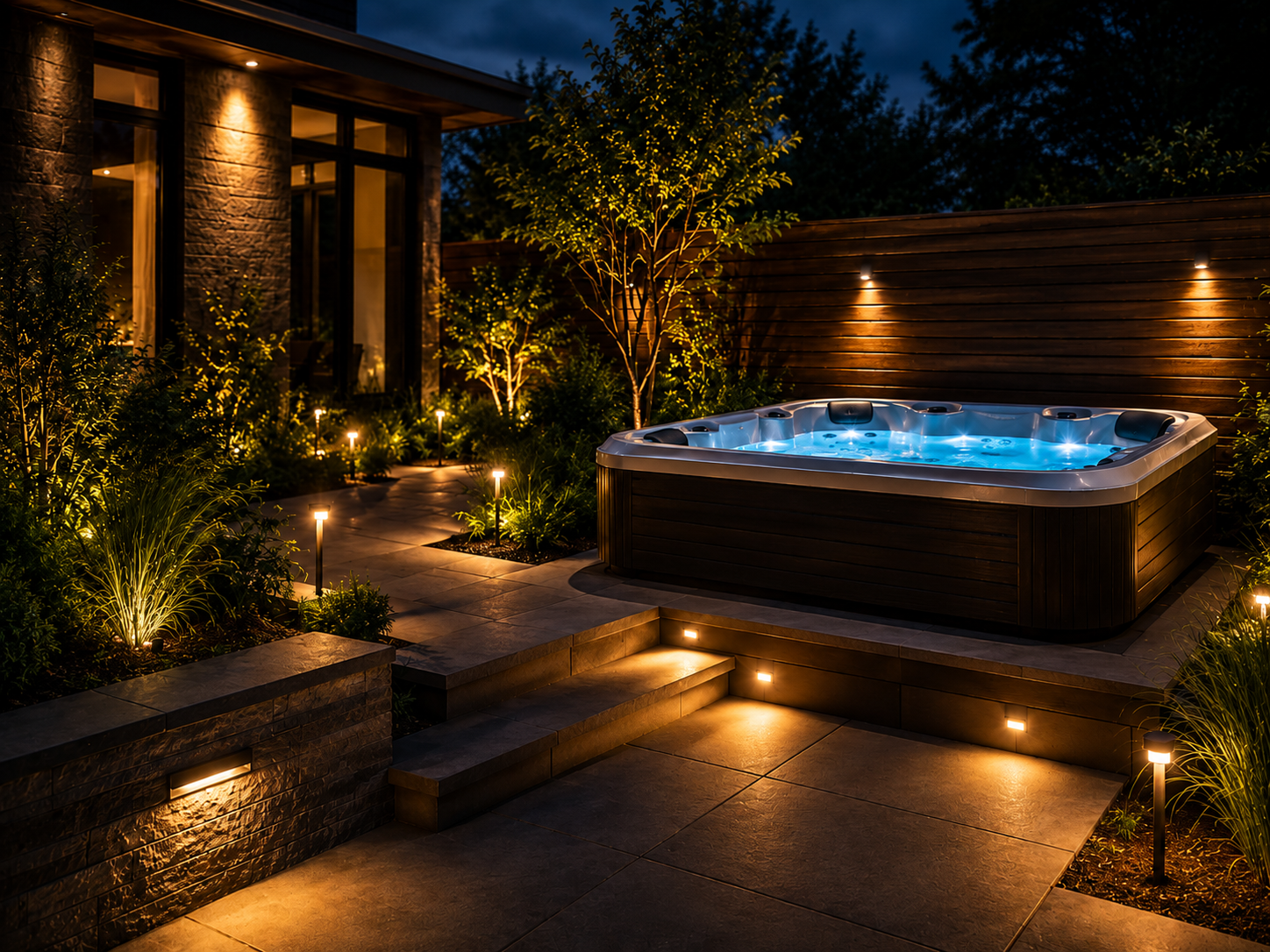 Landscape lighting and hot tub electrical